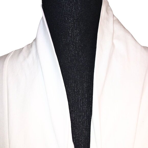 WOMEN'S CLEO APPAREL WHITE BUTTON UP PEPLUM LONG SLEEVE SHIRT - SIZE S - Picture 4 of 7